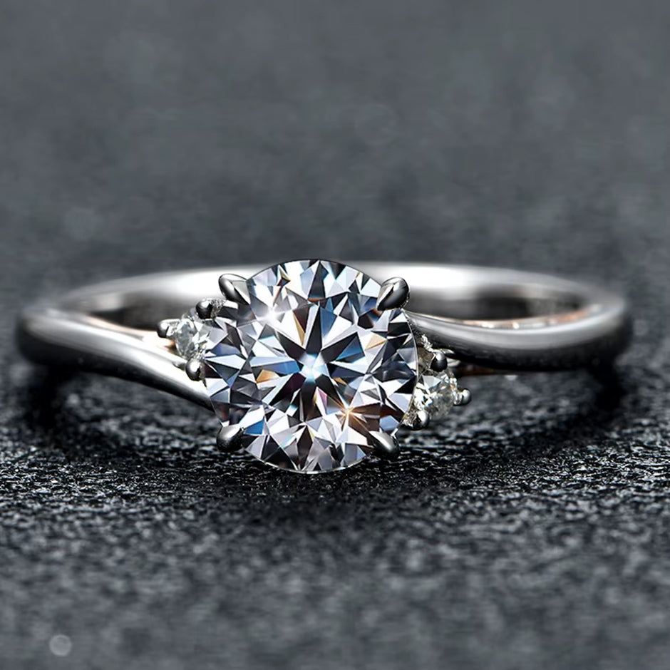 925 Silver 18K Rose Gold Plated Rings for Women Sparkling Moisssanite Diamond Wedding Band Anniversary Fine Jewelry