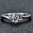 925 Silver 18K Rose Gold Plated Rings for Women Sparkling Moisssanite Diamond Wedding Band Anniversary Fine Jewelry