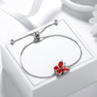 January Birthstone Jewelry Set Red Butterfly Garnet Fine Necklace/Earrings/Ring/Bracelet Sterling Silver Women Xmas Birthday Mother'S Day Gifts