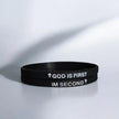 2 Pack of GOD IS FIRST, I AM SECOND Motivational Bracelets - Thin Style Religious Accessories for All Occasions