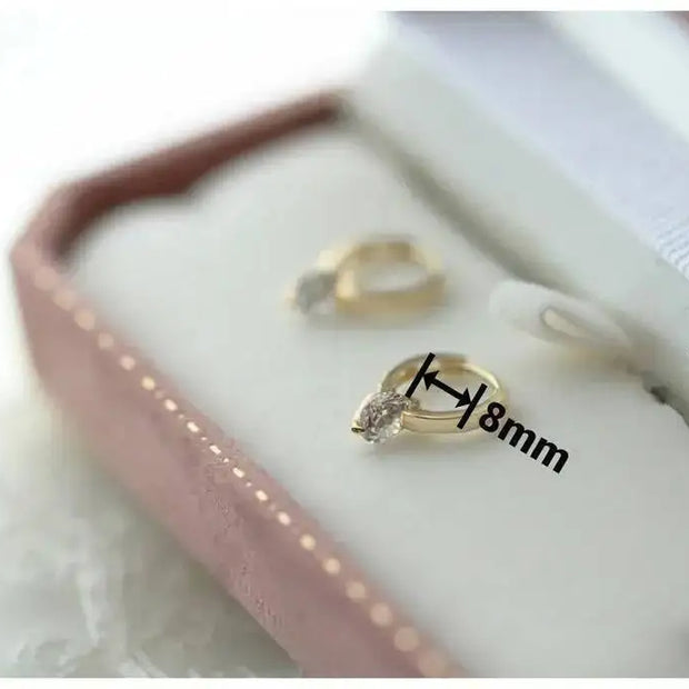 Elegant Single Diamond Earring, Japanese Exquisite Temperament, Simple and Versatile, 9K Gold, Ok629
