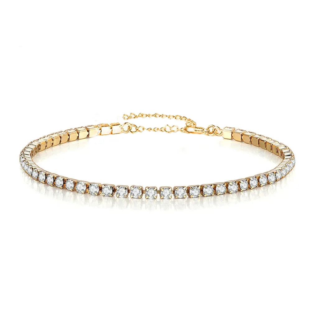 Stunning 2Mm Iced Out Tennis Bracelets for Women - Gold & Silver Stainless Steel with Cubic Zirconia - Perfect Wedding Jewelry Gift