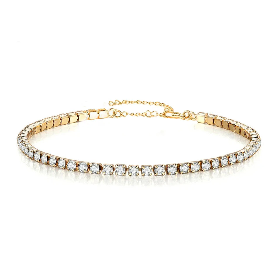 Stunning 2Mm Iced Out Tennis Bracelets for Women - Gold & Silver Stainless Steel with Cubic Zirconia - Perfect Wedding Jewelry Gift