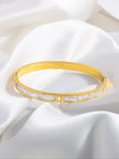 Chic 5-Piece Stainless Steel Bangle Set - Effortlessly Stylish Bracelets for Every Occasion