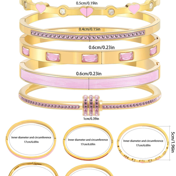 Elevate Your Style with Our Elegant Stainless Steel Stackable Bangle Set – Lightweight, Timeless Fashion Jewelry for Any Occasion!