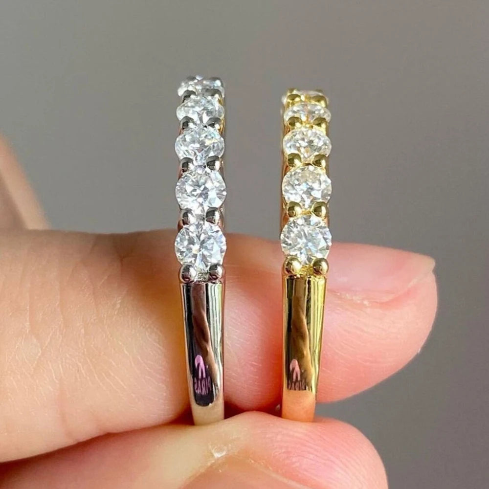 3Mm Moissanite Rings for Women S925 Silver 7 Stone Engagement Wedding Sparkling Diamond Ring Fine Jewelry Gift