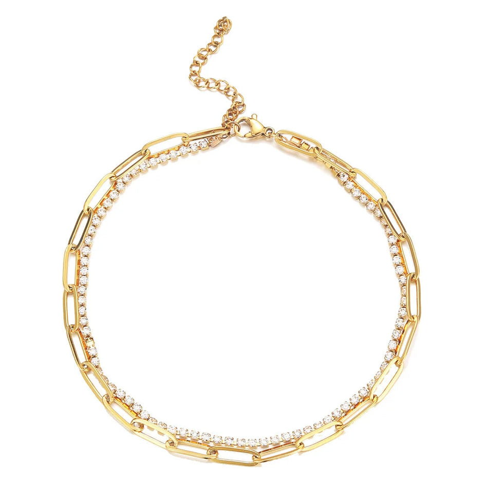 Stunning 2Mm Iced Out Tennis Bracelets for Women - Gold & Silver Stainless Steel with Cubic Zirconia - Perfect Wedding Jewelry Gift