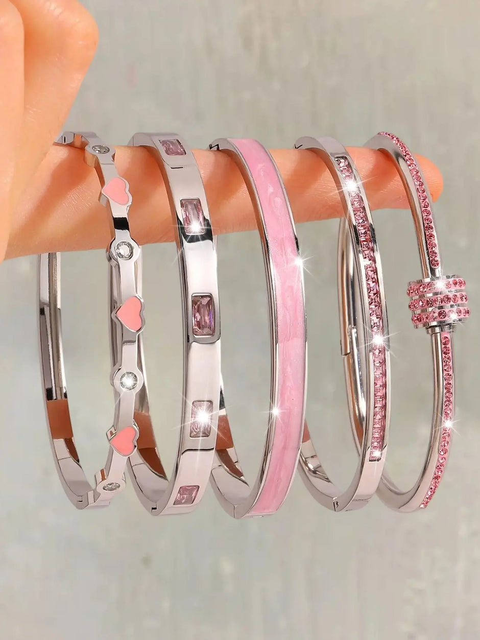 Elevate Your Style with Our Elegant Stainless Steel Stackable Bangle Set – Lightweight, Timeless Fashion Jewelry for Any Occasion!