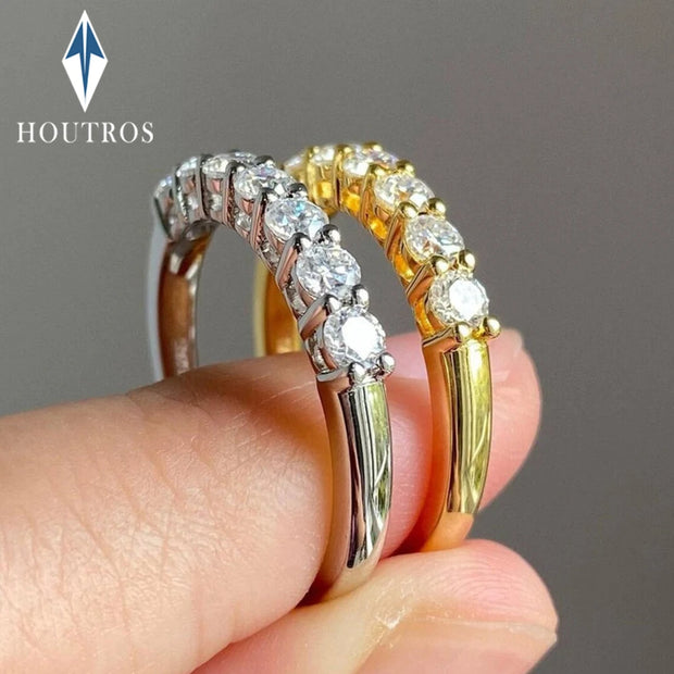 3Mm Moissanite Rings for Women S925 Silver 7 Stone Engagement Wedding Sparkling Diamond Ring Fine Jewelry Gift