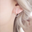 Minimalist Sterling Silver Bar Stud Earrings • Ear Jackets