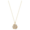 Brilliance Fine Women'S Love Knot 18K Gold Crystal Pendant and Earring Set