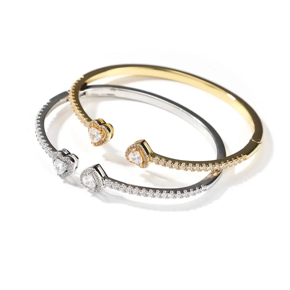 Charming Heart You Bangle Bracelet - Elevate Your Style with Elegance