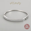 Solid 925 Sterling Silver Classic Luxury Full Cubic Zirconia Bracelets for Women Girls Anti-Allergy Fine Jewelry Gifts