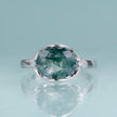 Birthstone Dainty Ring 8X10Mm Oval 2.91Ct Natural Moss Agate Gemstone Ring in 925 Sterling Silver Gift for Her