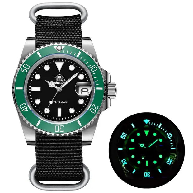 Fashion Watch Stainless Steel Diver Watch 200M C3 Super Luminous Sport Luxury Watch Reloj Hombre Quartz Men Watch