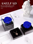 Eternal Love: Preserved Red Rose & Heart Necklace Gift Set - Express Your Feelings in 100 Languages for Every Special Occasion