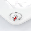 January Birthstone Jewelry Set Red Butterfly Garnet Fine Necklace/Earrings/Ring/Bracelet Sterling Silver Women Xmas Birthday Mother'S Day Gifts
