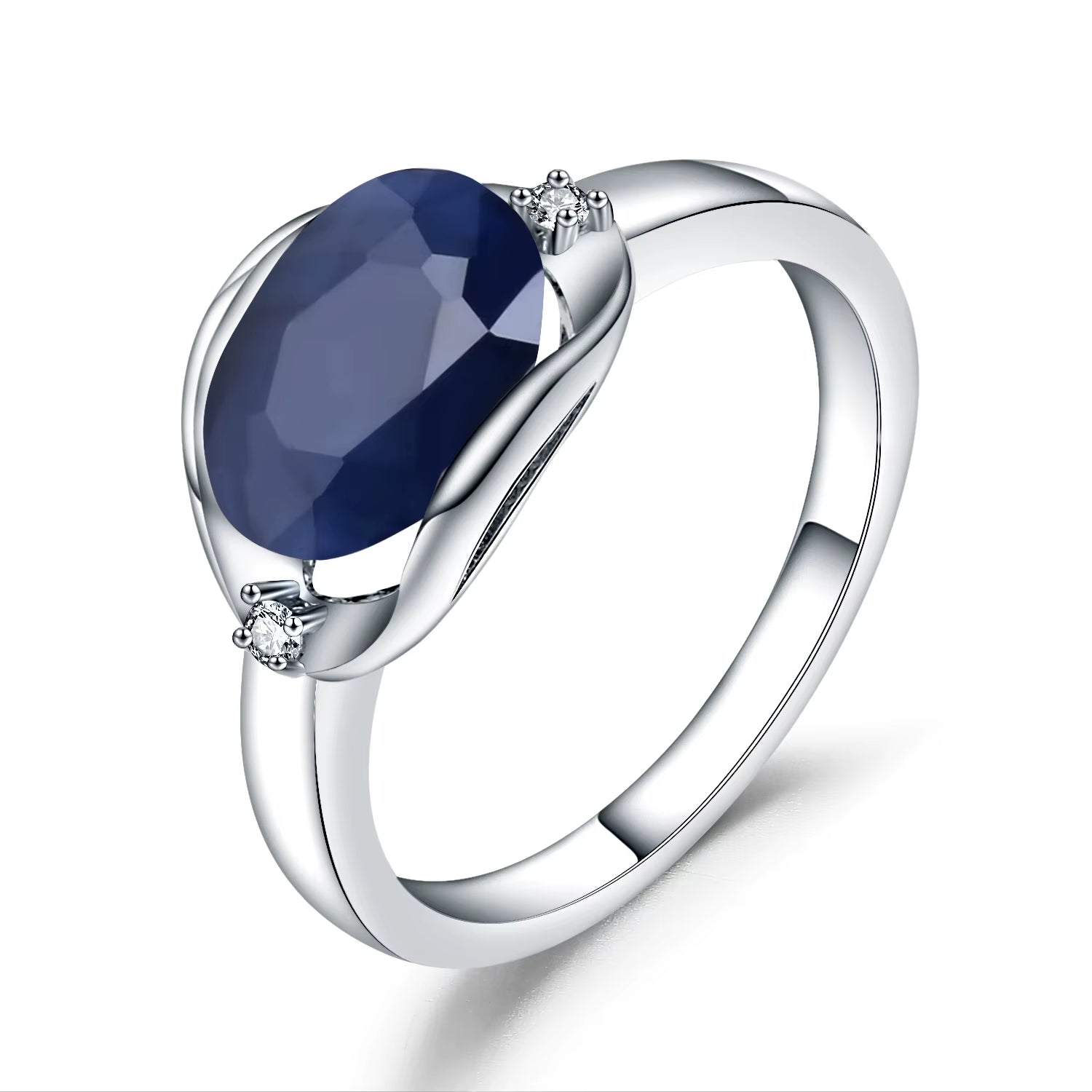 Birthstone Dainty Ring 8X10Mm Oval 2.91Ct Natural Moss Agate Gemstone Ring in 925 Sterling Silver Gift for Her