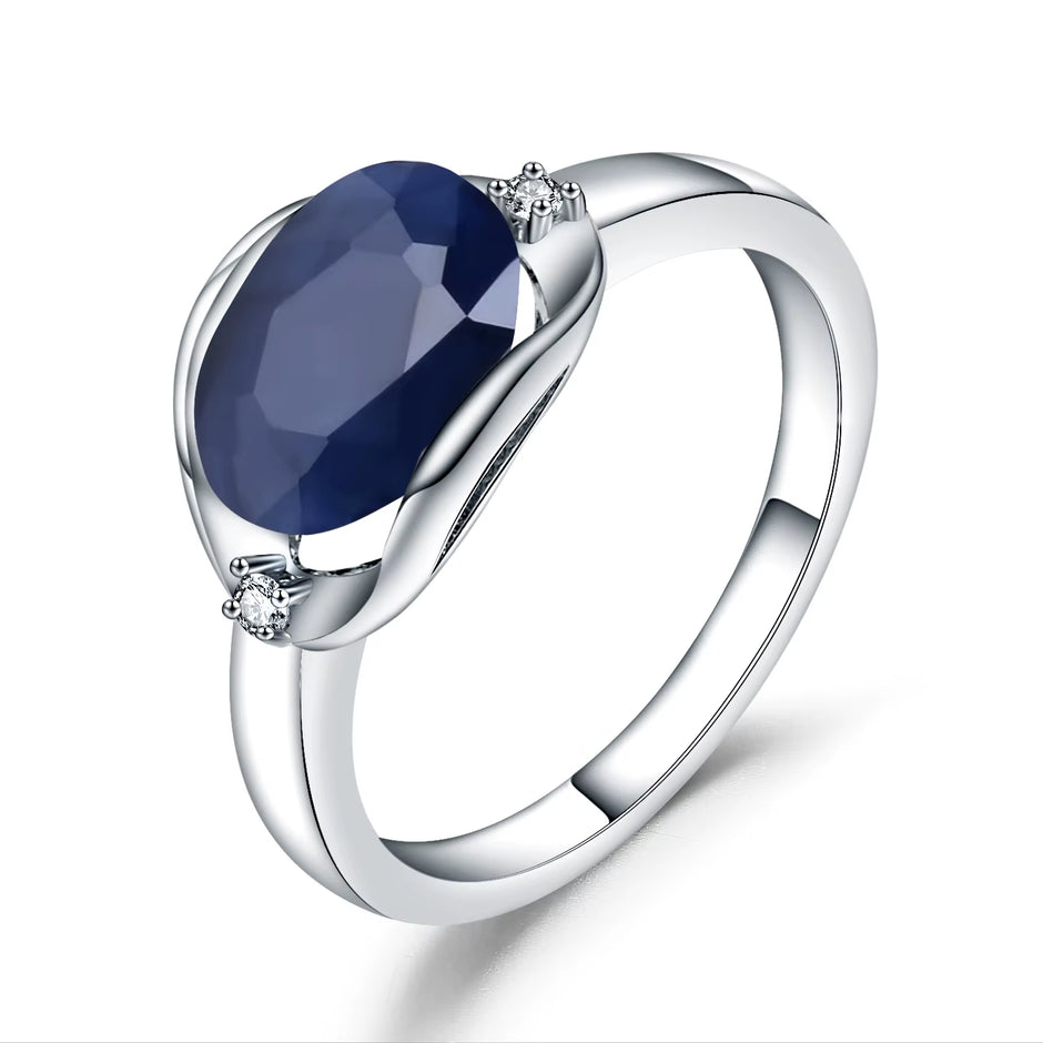 Birthstone Dainty Ring 8X10Mm Oval 2.91Ct Natural Moss Agate Gemstone Ring in 925 Sterling Silver Gift for Her