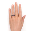 Jeenmata 1.75 Carat Teardrop Vintage Simulated Ruby Trio Set in 18K Black Gold over Silver