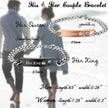 Jstyle 4Pcs Couple Necklace Bracelets Matching Set for Women Men Love Heart Pendant Necklace His & Hers Bracelets Couple Gift