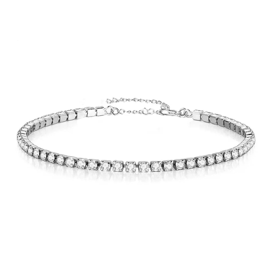Stunning 2Mm Iced Out Tennis Bracelets for Women - Gold & Silver Stainless Steel with Cubic Zirconia - Perfect Wedding Jewelry Gift