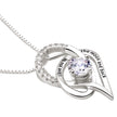 ALOV Jewelry Sterling Silver I Love You to the Moon and Back Love Heart Cubic Zirconia Pendant Necklace