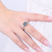 Birthstone Dainty Ring 8X10Mm Oval 2.91Ct Natural Moss Agate Gemstone Ring in 925 Sterling Silver Gift for Her