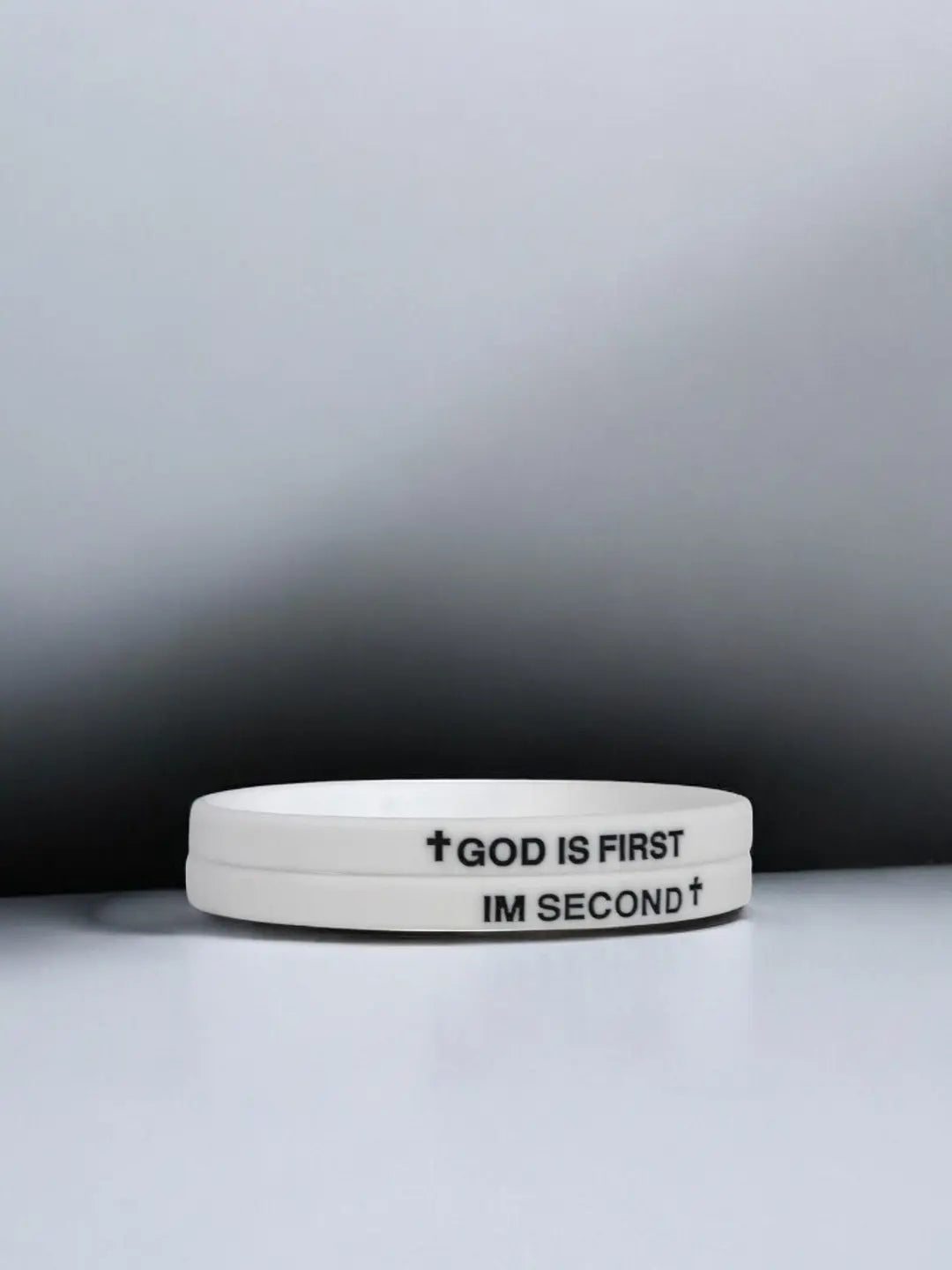 2 Pack of GOD IS FIRST, I AM SECOND Motivational Bracelets - Thin Style Religious Accessories for All Occasions