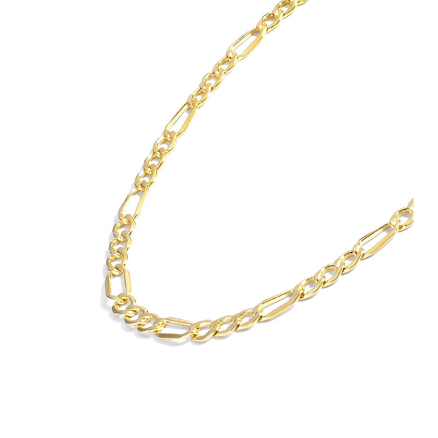 Jewelry Atelier Gold Chain Necklace Collection - 14K Solid Yellow Gold Filled Figaro Chain Necklaces for Women and Men with Different Sizes (2.8Mm, 3.7Mm, 4.7Mm, 5.6Mm)