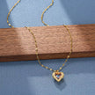 Elevate Your Style with the Stunning Colorful Crystal Ocean Heart Pendant Necklace - Trendy 316L Stainless Steel Jewelry for Women