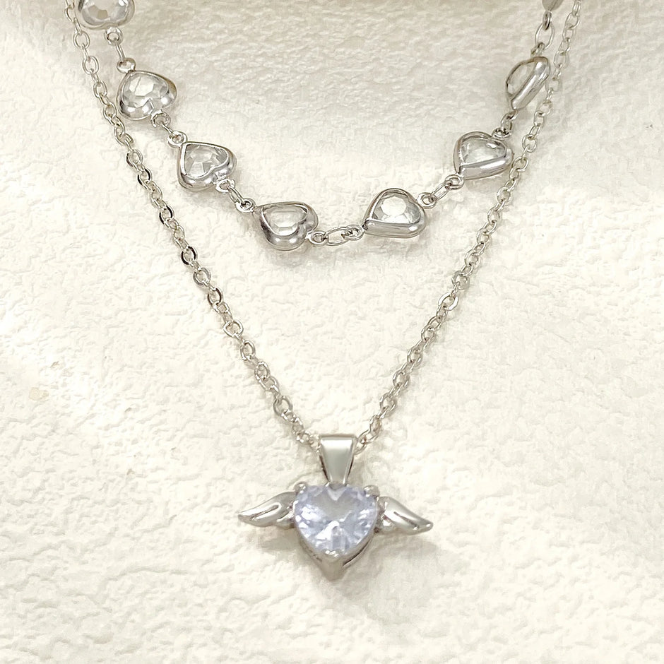 Elevate Your Style with the JO WISDOM Dainty Crystal Heart Pendant Necklace for Women - Perfect Gift for Any Occasion!