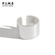 F.I.N.S S925 Sterling Silver Rings for Ladies Minimalism Glossy Open Ring Wide Simple Finger Ring Silver 925 Women'S Decoration