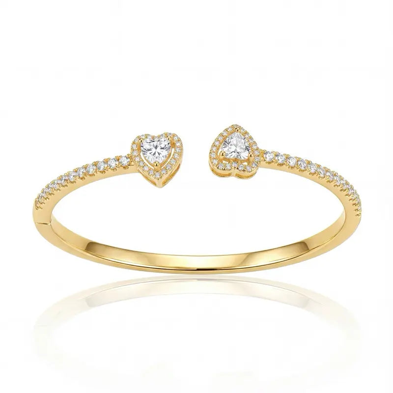 Charming Heart You Bangle Bracelet - Elevate Your Style with Elegance