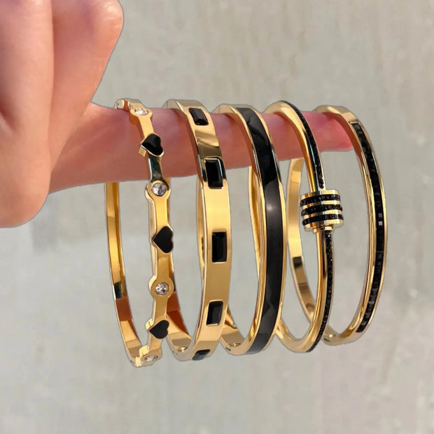 Elevate Your Style with Our Elegant Stainless Steel Stackable Bangle Set – Lightweight, Timeless Fashion Jewelry for Any Occasion!