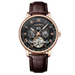 Automatique Mechanical Hollow Watch Luxury Waterproof Date&Week Leather Fashion Men'S Watch Business Male Clock Leisure