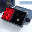 Charming Four-Leaf Clover Pendant Necklace in Elegant Rose Gift Box - Perfect Gift for Her