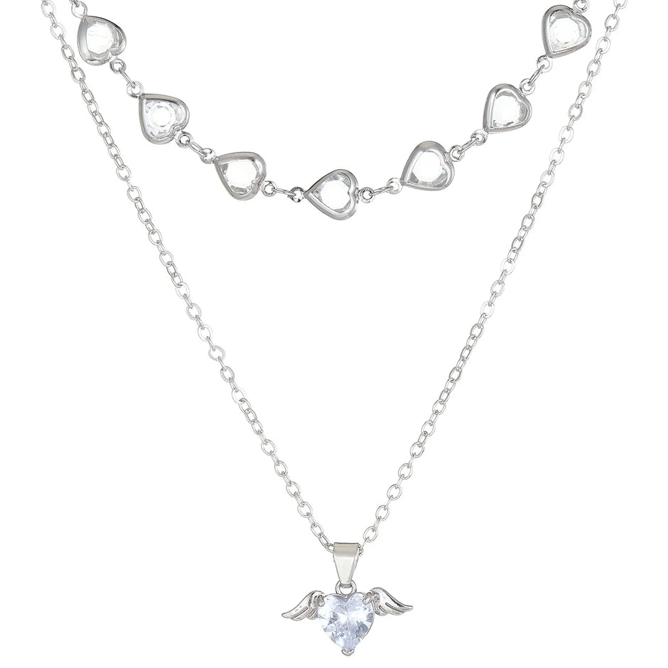 Elevate Your Style with the JO WISDOM Dainty Crystal Heart Pendant Necklace for Women - Perfect Gift for Any Occasion!