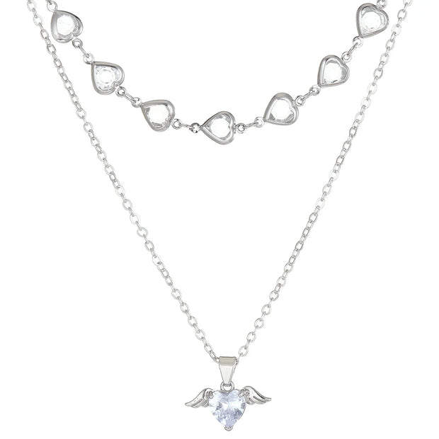 Elevate Your Style with the JO WISDOM Dainty Crystal Heart Pendant Necklace for Women - Perfect Gift for Any Occasion!