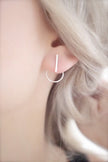 Minimalist Sterling Silver Bar Stud Earrings • Ear Jackets