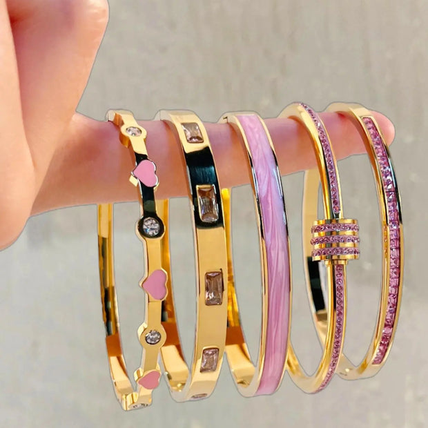 Elevate Your Style with Our Elegant Stainless Steel Stackable Bangle Set – Lightweight, Timeless Fashion Jewelry for Any Occasion!