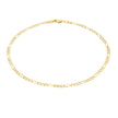 Nuragold 10K Real Yellow Gold Figaro Link 2.5Mm Chain Bracelet or Anklet (7