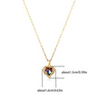 Elevate Your Style with the Stunning Colorful Crystal Ocean Heart Pendant Necklace - Trendy 316L Stainless Steel Jewelry for Women