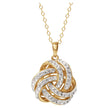 Brilliance Fine Women'S Love Knot 18K Gold Crystal Pendant and Earring Set