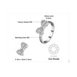 Bow Knot 925 Sterling Silver Cubic Zirconia Ring for Women Fashion Jewelry Gift