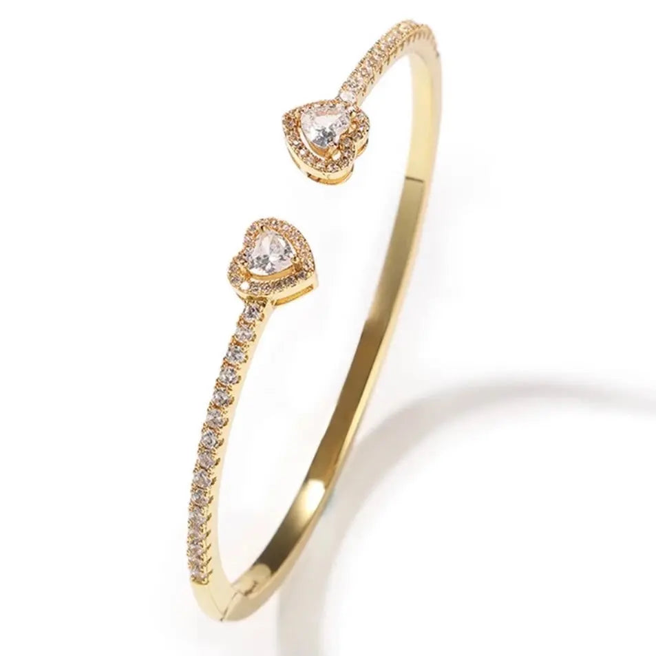Charming Heart You Bangle Bracelet - Elevate Your Style with Elegance