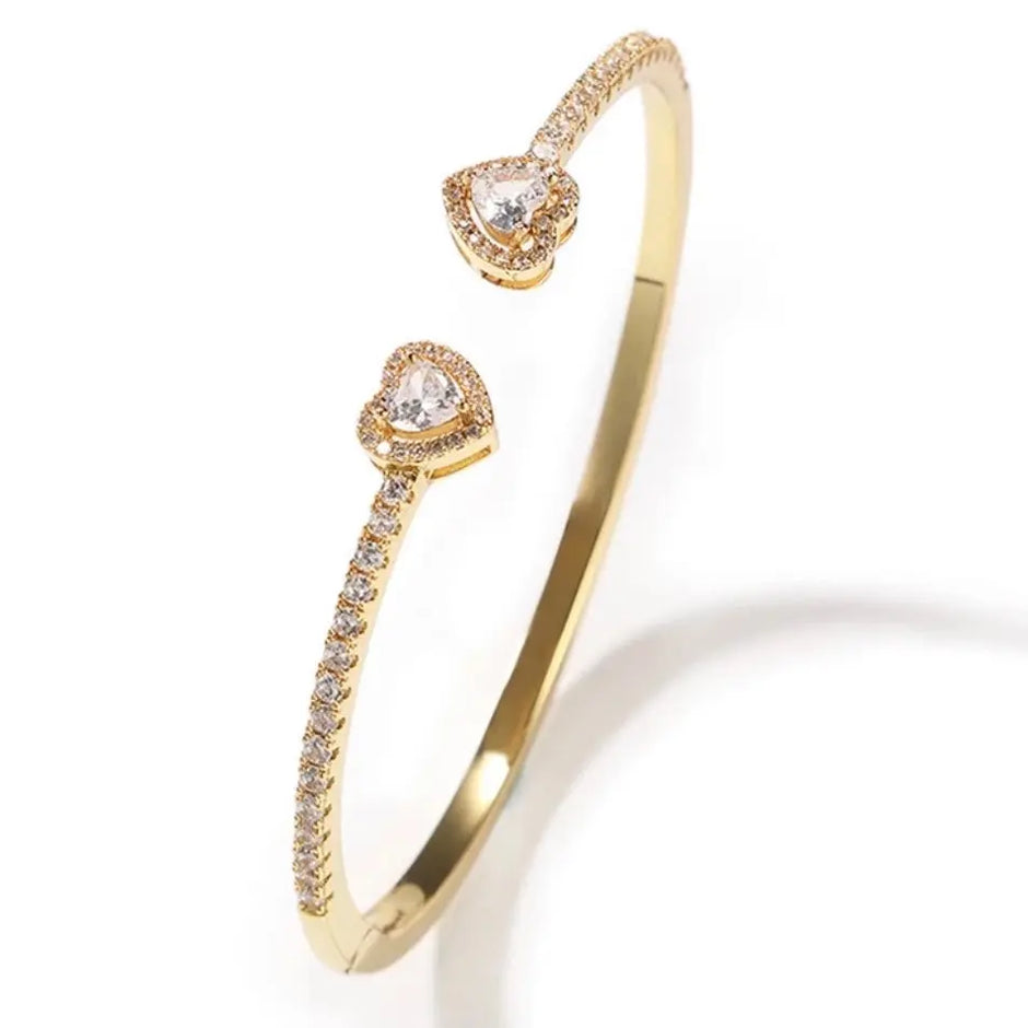 Charming Heart You Bangle Bracelet - Elevate Your Style with Elegance