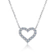 D VVS1 Sparking Moissanite Necklace Heart Pendant for Women S925 Sterling Sliver Plated 18K Party Birthday Gift Jewelry
