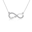 Eternal Love: JeenMata Infinity Pendant Necklace in 18K White Gold - A Thoughtful Gift for Her Anniversary
