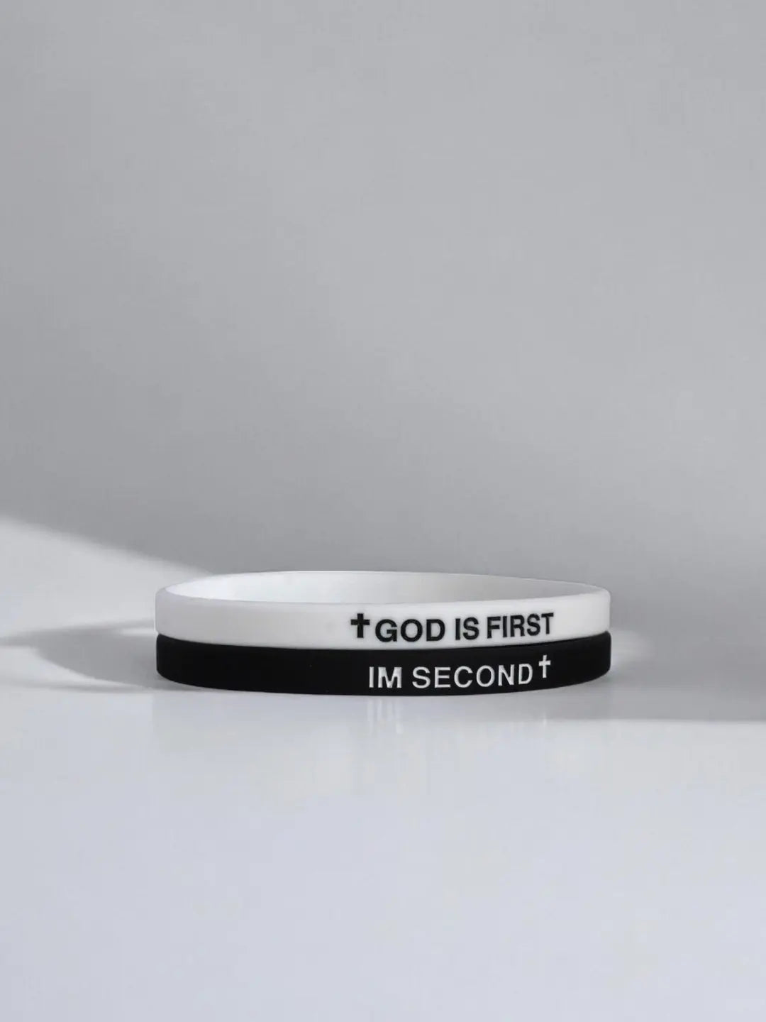 2 Pack of GOD IS FIRST, I AM SECOND Motivational Bracelets - Thin Style Religious Accessories for All Occasions